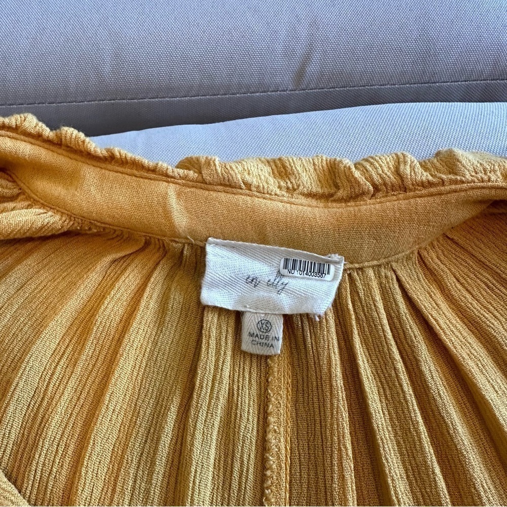 Anthropologie En Elly oversized Tiered Yellow Maxi Dress in extra small - Picture 14 of 14